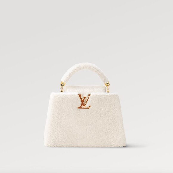 Louis Vuitton White Shearling BB Capucines Bag - Picture 12 of 14